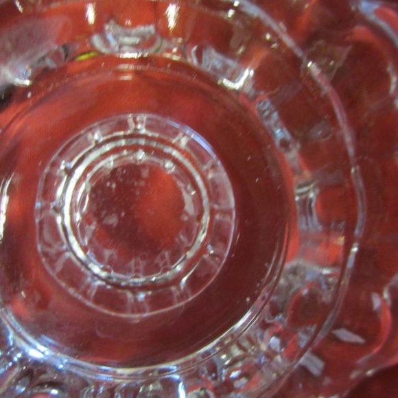 VTG MADE IN USA CRYSTAL TAPERED CANDLE HOLDER, FLOWER SHAPED DISH TYPE - Picture 5 of 5